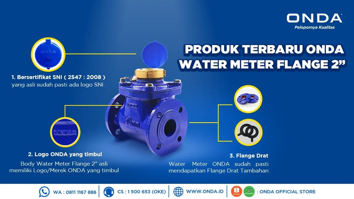 PRODUK TERBARU ONDA WATER METER FLANGE 2"